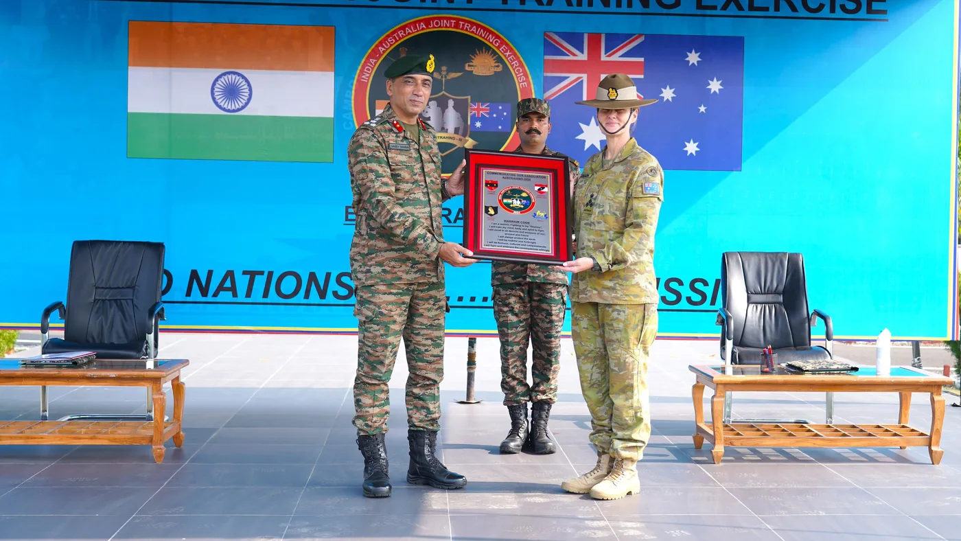 Indian Armed Forces personnel in joint operations during Exercise AustraHind